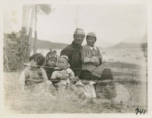 Image: MacMillan and Eskimo [Inuit] children